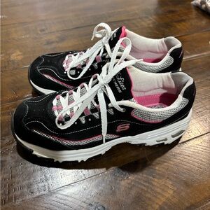 Skechers D'Lights Women's Black and Pink Athletic Sneakers
